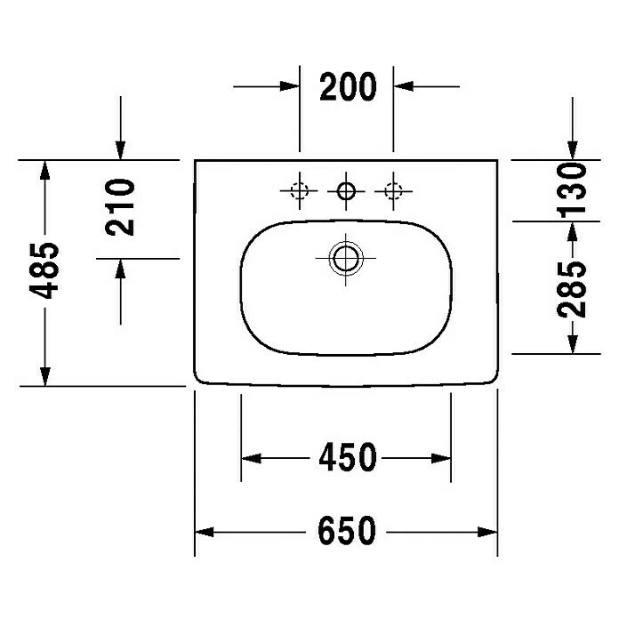 BAUHAUS Duravit D-Code Waschtisch 65 X 48,5 Cm, Ohne Spezialglasur, Hahnloch: Mitte, Mit Überlauf, Weiß 4 BAUHAUS Duravit D-Code Waschtisch 65 X 48,5 Cm, Ohne Spezialglasur, Hahnloch: Mitte, Mit Überlauf, Weiß – Bild 2