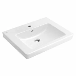 BAUHAUS Villeroy & Boch Subway 2.0 Waschtisch 60 X 47 Cm, Ohne Spezialglasur, Hahnloch: Mitte, Mit Überlauf, Weiß