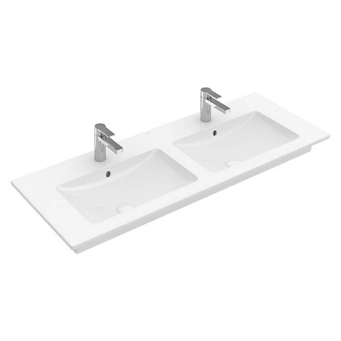 BAUHAUS Villeroy & Boch Venticello Doppelwaschtisch 130 X 50 Cm, Ohne Spezialglasur, Mit Überlauf, Anzahl Überlauflöcher: 2, Weiß 3 BAUHAUS Villeroy & Boch Venticello Doppelwaschtisch 130 X 50 Cm, Ohne Spezialglasur, Mit Überlauf, Anzahl Überlauflöcher: 2, Weiß