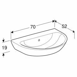 BAUHAUS Geberit Renova Waschtisch 70 X 52 Cm, Mit Schmutzabweisender Glasur, Hahnloch: Ohne, Mit Überlauf, Weiß -Bauhaus Geschäft 12 2679