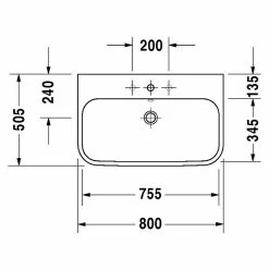BAUHAUS Duravit Happy D.2 Waschtisch Typ 2 80 X 50,5 Cm, Ohne Spezialglasur, Mit Hahnloch, Mit Überlauf, Weiß 5 BAUHAUS Duravit Happy D.2 Waschtisch Typ 2 80 X 50,5 Cm, Ohne Spezialglasur, Mit Hahnloch, Mit Überlauf, Weiß -Bauhaus Geschäft 12 2698