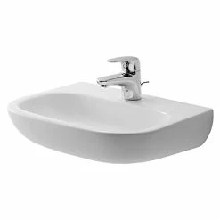 BAUHAUS Duravit D-Code Waschbecken Med 45 X 34 Cm, Ohne Spezialglasur, Hahnloch: Mitte, Ohne Überlauf, Weiß