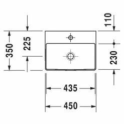 BAUHAUS Duravit DuraSquare Waschbecken 45 X 35 Cm, Ohne Spezialglasur, Hahnloch: Mitte, Ohne Überlauf, Weiß, Ungeschliffen -Bauhaus Geschäft 12 2728