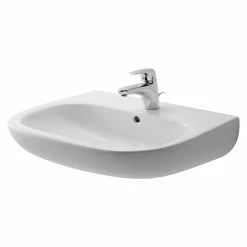 BAUHAUS Duravit D-Code Waschtisch 60 X 46 Cm, Ohne Spezialglasur, Hahnloch: Mitte, Mit Überlauf, Weiß