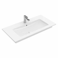 BAUHAUS Villeroy & Boch Venticello Einbauwaschbecken 100 X 50 Cm, Ohne Spezialglasur, Hahnloch: Mitte, Mit Überlauf, Weiß