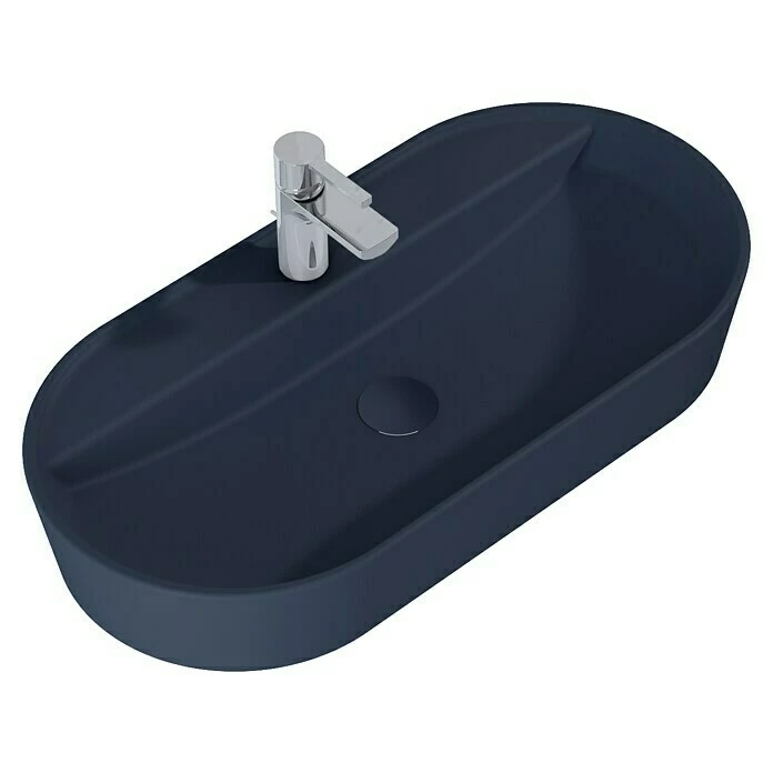 BAUHAUS Inspira Aufsatzwaschbecken 81 X 41 Cm, Keramik, Navy Blue 3 BAUHAUS Inspira Aufsatzwaschbecken 81 X 41 Cm, Keramik, Navy Blue