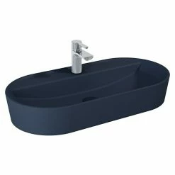 BAUHAUS Inspira Aufsatzwaschbecken 81 X 41 Cm, Keramik, Navy Blue 5 BAUHAUS Inspira Aufsatzwaschbecken 81 X 41 Cm, Keramik, Navy Blue -Bauhaus Geschäft 12 2803