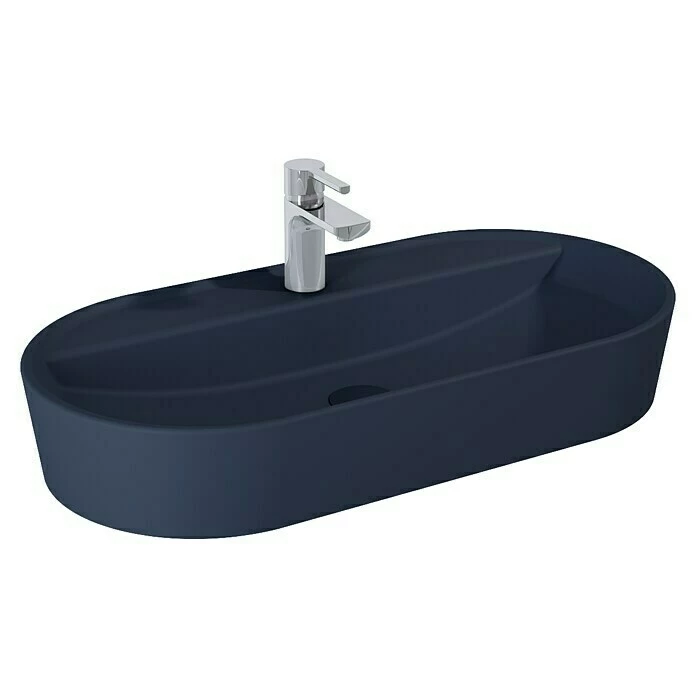 BAUHAUS Inspira Aufsatzwaschbecken 81 X 41 Cm, Keramik, Navy Blue 4 BAUHAUS Inspira Aufsatzwaschbecken 81 X 41 Cm, Keramik, Navy Blue – Bild 2