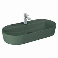 BAUHAUS Inspira Aufsatzwaschbecken 81 X 41 Cm, Keramik, Forest Green -Bauhaus Geschäft 12 2817