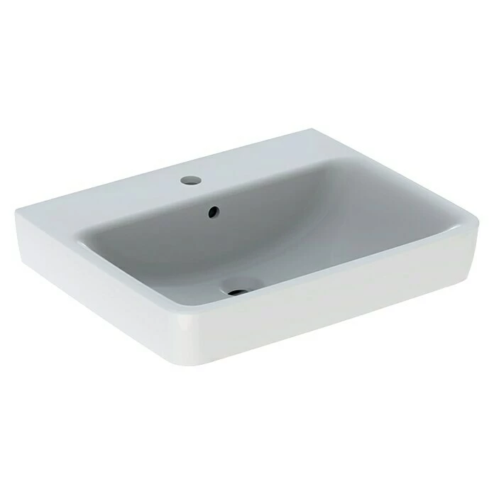BAUHAUS Geberit Renova Plan Waschtisch 60 X 48 Cm, Mit Schmutzabweisender Glasur, Hahnloch: Mitte, Mit Überlauf, Weiß 3 BAUHAUS Geberit Renova Plan Waschtisch 60 X 48 Cm, Mit Schmutzabweisender Glasur, Hahnloch: Mitte, Mit Überlauf, Weiß