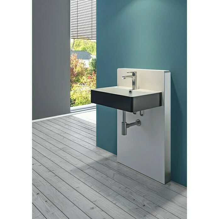 BAUHAUS Camargue Los Angeles Waschtisch 60,5 X 42 Cm, Ohne Spezialglasur, Hahnloch: Mitte, Mit Überlauf, Schwarz 7 BAUHAUS Camargue Los Angeles Waschtisch 60,5 X 42 Cm, Ohne Spezialglasur, Hahnloch: Mitte, Mit Überlauf, Schwarz – Bild 5