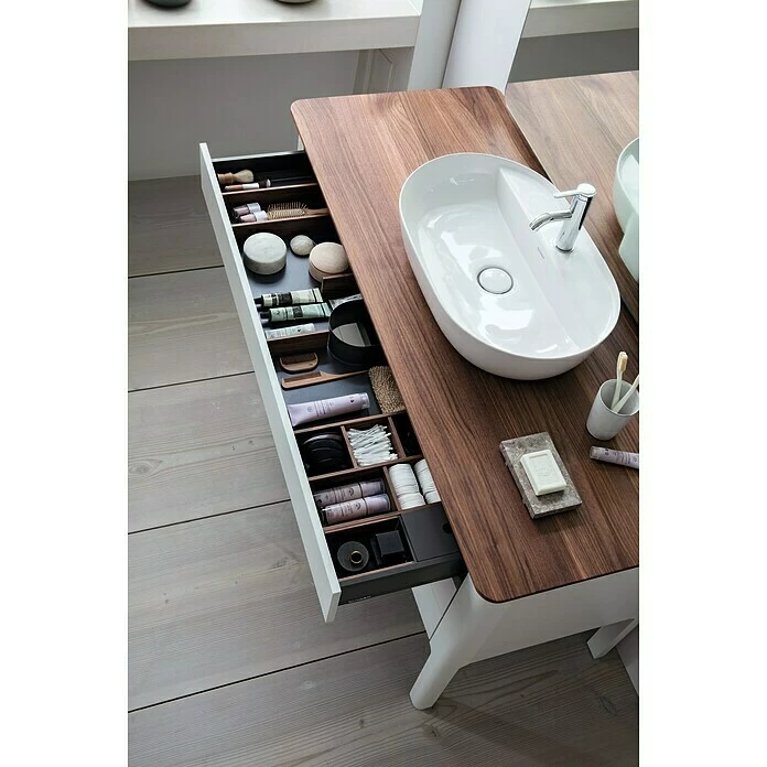 BAUHAUS Duravit Luv Aufsatzwaschbecken 80 X 40 Cm, Mit Schmutzabweisender Glasur, Hahnloch: Mitte, Ohne Überlauf, Weiß Seidenmatt 7 BAUHAUS Duravit Luv Aufsatzwaschbecken 80 X 40 Cm, Mit Schmutzabweisender Glasur, Hahnloch: Mitte, Ohne Überlauf, Weiß Seidenmatt – Bild 5