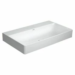 BAUHAUS Duravit DuraSquare Waschtisch 80 X 47 Cm, Mit Schmutzabweisender Glasur, Hahnloch: Ohne, Ohne Überlauf, Weiß, Ungeschliffen