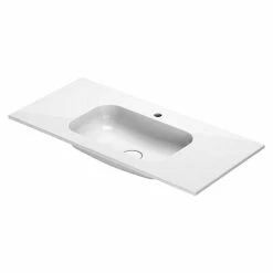 BAUHAUS Camargue Aurinia Einbauwaschbecken 102 X 49 Cm, Mineralguss, Weiß