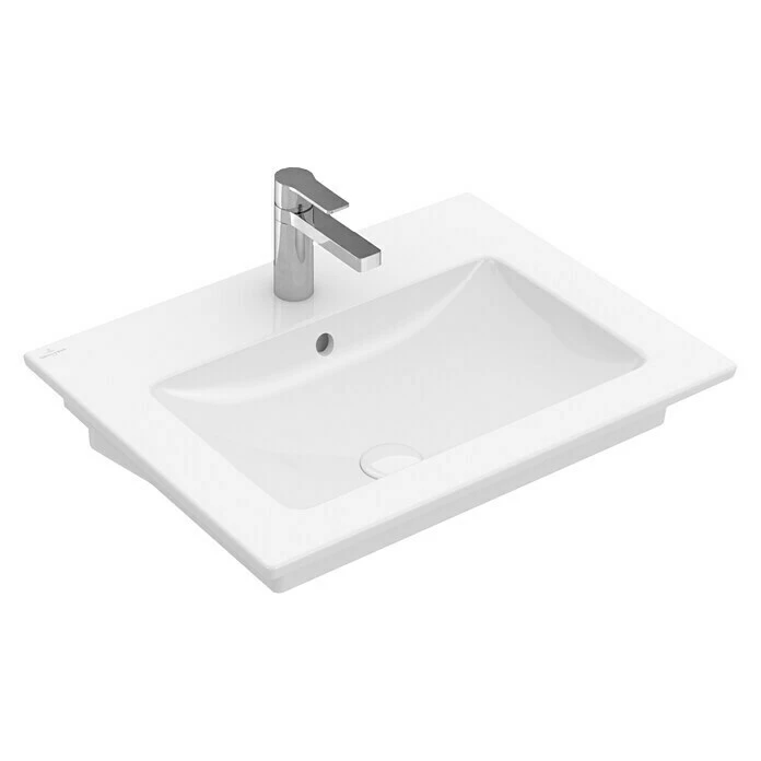 BAUHAUS Villeroy & Boch Venticello Waschtisch 65 X 50 Cm, Mit Schmutzabweisender Glasur, Hahnloch: Mitte, Mit Überlauf, Weiß 3 BAUHAUS Villeroy & Boch Venticello Waschtisch 65 X 50 Cm, Mit Schmutzabweisender Glasur, Hahnloch: Mitte, Mit Überlauf, Weiß