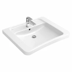 BAUHAUS Villeroy & Boch Vita Omnia Architectura Waschtisch 65 X 55 Cm, Mit Schmutzabweisender Glasur, Hahnloch: Mitte, Mit Überlauf, Weiß