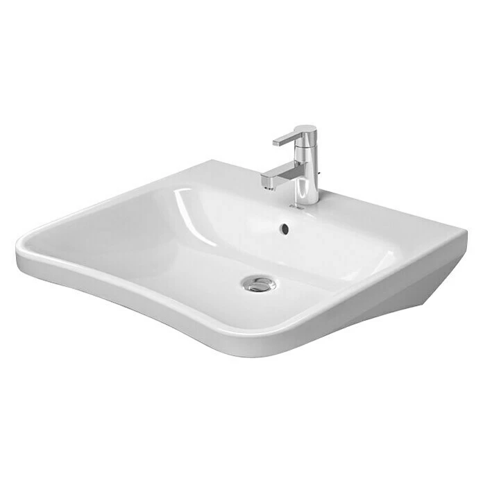 BAUHAUS Duravit DuraStyle Waschtisch Vital 65 X 57 Cm, Mit Schmutzabweisender Glasur, Hahnloch: Mitte, Mit Überlauf, Weiß 3 BAUHAUS Duravit DuraStyle Waschtisch Vital 65 X 57 Cm, Mit Schmutzabweisender Glasur, Hahnloch: Mitte, Mit Überlauf, Weiß
