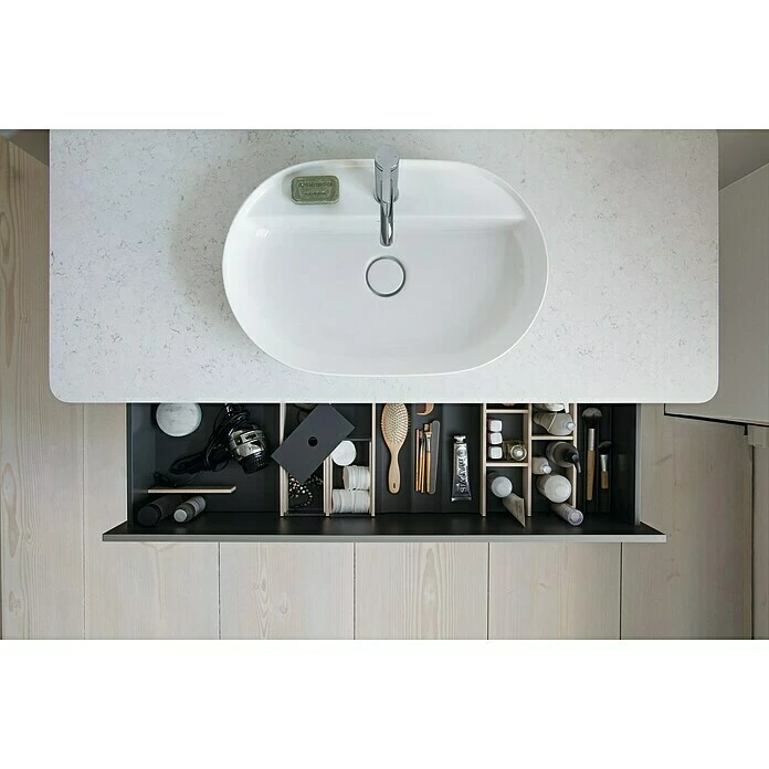 BAUHAUS Duravit Luv Aufsatzwaschbecken 60 X 40 Cm, Mit Schmutzabweisender Glasur, Hahnloch: Mitte, Ohne Überlauf, Weiß Seidenmatt 6 BAUHAUS Duravit Luv Aufsatzwaschbecken 60 X 40 Cm, Mit Schmutzabweisender Glasur, Hahnloch: Mitte, Ohne Überlauf, Weiß Seidenmatt – Bild 4