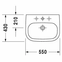BAUHAUS Duravit D-Code Waschtisch 55 X 43 Cm, Ohne Spezialglasur, Hahnloch: Mitte, Mit Überlauf, Weiß -Bauhaus Geschäft 12 3066