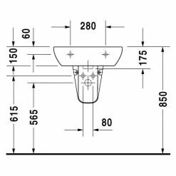 BAUHAUS Duravit D-Code Waschtisch 55 X 43 Cm, Ohne Spezialglasur, Hahnloch: Mitte, Mit Überlauf, Weiß -Bauhaus Geschäft 12 3068