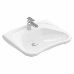 BAUHAUS Villeroy & Boch ViCare Waschtisch Typ 3 60 X 49 Cm, Mit Schmutzabweisender Glasur, Hahnloch: Mitte, Mit Überlauf, Weiß