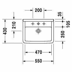BAUHAUS Duravit Starck 3 Waschtisch Typ 2 55 X 43 Cm, Ohne Spezialglasur, Hahnloch: Mitte, Mit Überlauf, Weiß -Bauhaus Geschäft 12 3123