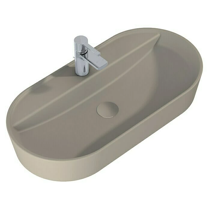 BAUHAUS Inspira Aufsatzwaschbecken 81 X 41 Cm, Keramik, Fume 3 BAUHAUS Inspira Aufsatzwaschbecken 81 X 41 Cm, Keramik, Fume