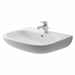 BAUHAUS Duravit D-Code Waschtisch 65 X 50 Cm, Ohne Spezialglasur, Hahnloch: Mitte, Mit Überlauf, Weiß