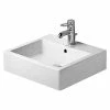 BAUHAUS Duravit Vero Waschbecken Typ 1 50 X 47 Cm, Mit Schmutzabweisender Glasur, Hahnloch: Mitte, Mit Überlauf, Weiß, Geschliffen