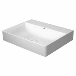 BAUHAUS Duravit DuraSquare Waschtisch 60 X 47 Cm, Mit Schmutzabweisender Glasur, Hahnloch: Ohne, Ohne Überlauf, Weiß, Ungeschliffen