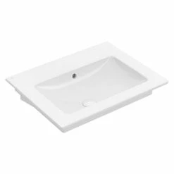BAUHAUS Villeroy & Boch Venticello Waschtisch 65 X 50 Cm, Mit Schmutzabweisender Glasur, Hahnloch: Ohne, Mit Überlauf, Weiß