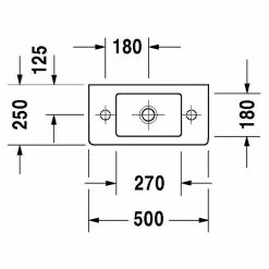 BAUHAUS Duravit Vero Waschbecken 50 X 25 Cm, Mit Schmutzabweisender Glasur, Hahnloch: Rechts, Mit Überlauf, Weiß -Bauhaus Geschäft 12 3205