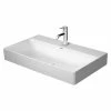 BAUHAUS Duravit DuraSquare Waschbecken 45 X 35 Cm, Mit Schmutzabweisender Glasur, Hahnloch: Mitte, Ohne Überlauf, Weiß, Geschliffen