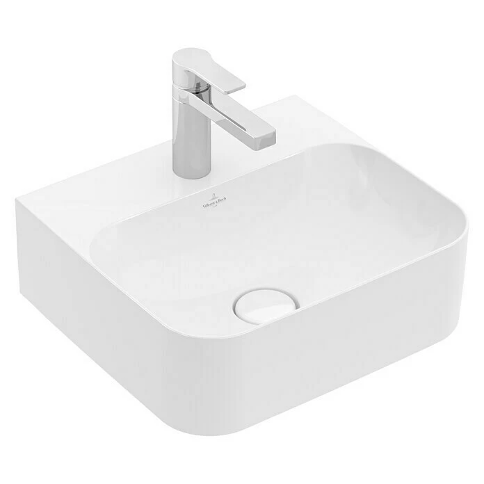BAUHAUS Villeroy & Boch Finion Waschbecken Typ 1 43 X 39 Cm, Mit Schmutzabweisender Glasur, Hahnloch: Mitte, Weiß, Ohne Überlaufloch 3 BAUHAUS Villeroy & Boch Finion Waschbecken Typ 1 43 X 39 Cm, Mit Schmutzabweisender Glasur, Hahnloch: Mitte, Weiß, Ohne Überlaufloch