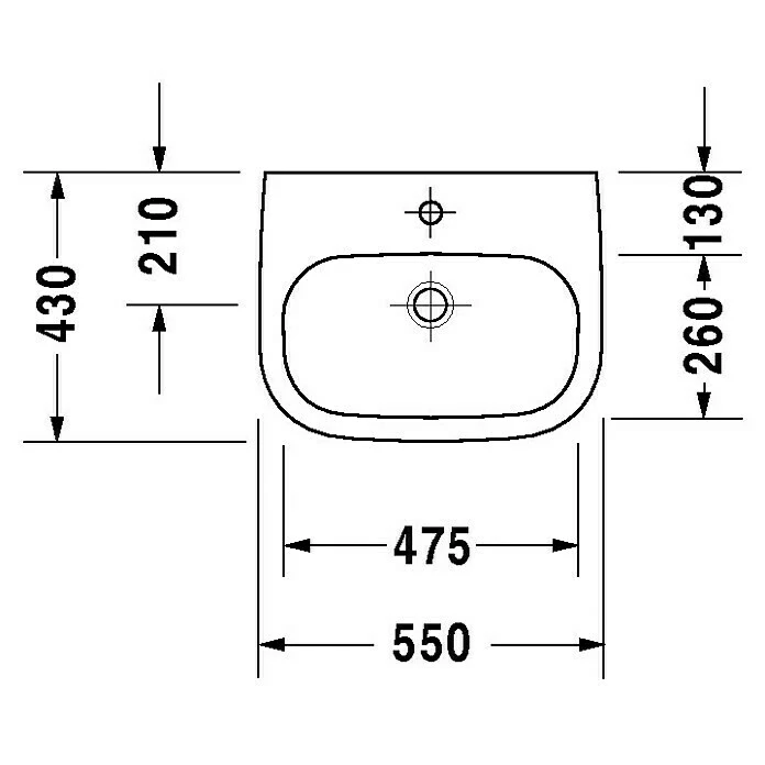 BAUHAUS Duravit D-Code Waschtisch Med 55 X 43 Cm, Ohne Spezialglasur, Hahnloch: Ohne, Ohne Überlauf, Weiß 4 BAUHAUS Duravit D-Code Waschtisch Med 55 X 43 Cm, Ohne Spezialglasur, Hahnloch: Ohne, Ohne Überlauf, Weiß – Bild 2