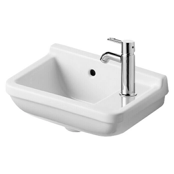 BAUHAUS Duravit Starck 3 Waschbecken 40 X 26 Cm, Ohne Spezialglasur, Hahnloch: Rechts, Mit Überlauf, Weiß 3 BAUHAUS Duravit Starck 3 Waschbecken 40 X 26 Cm, Ohne Spezialglasur, Hahnloch: Rechts, Mit Überlauf, Weiß