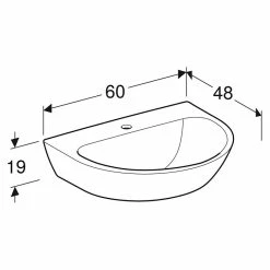 BAUHAUS Geberit Renova Waschtisch 48 X 60 Cm, Ohne Spezialglasur, Hahnloch: Mitte, Ohne Überlauf, Weiß 5 BAUHAUS Geberit Renova Waschtisch 48 X 60 Cm, Ohne Spezialglasur, Hahnloch: Mitte, Ohne Überlauf, Weiß -Bauhaus Geschäft 12 3365