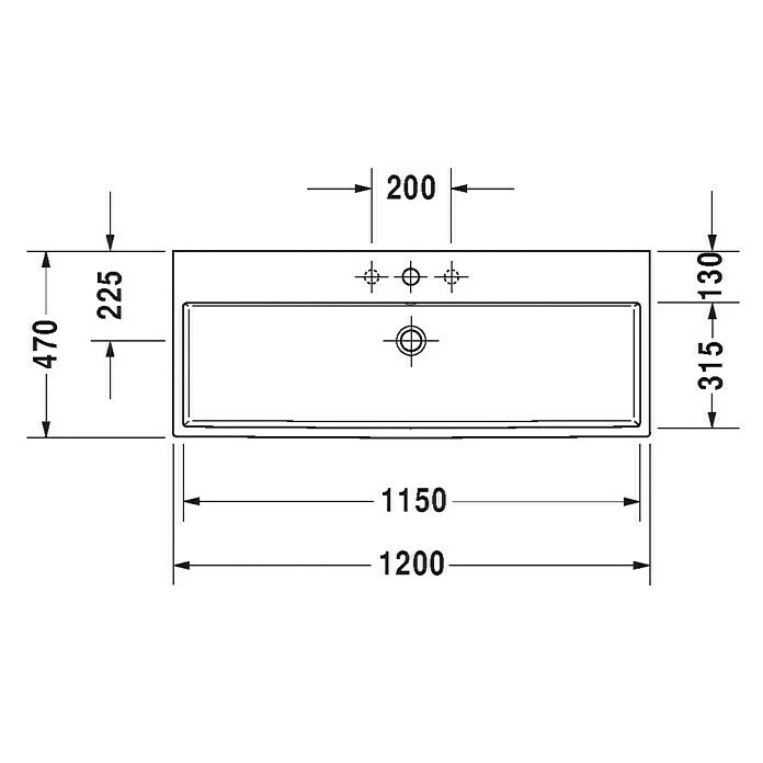 BAUHAUS Duravit Vero Air Waschtisch 120 X 47 Cm, Ohne Spezialglasur, Hahnloch: Mitte, Überlauf, Weiß, Geschliffen 4 BAUHAUS Duravit Vero Air Waschtisch 120 X 47 Cm, Ohne Spezialglasur, Hahnloch: Mitte, Überlauf, Weiß, Geschliffen – Bild 2
