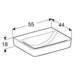 BAUHAUS Geberit Renova Plan Waschtisch 55 X 44 Cm, Mit Schmutzabweisender Glasur, Hahnloch: Ohne, Ohne Überlauf, Weiß -Bauhaus Geschäft 12 3416