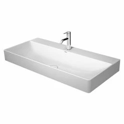BAUHAUS Duravit DuraSquare Waschtisch 100 X 47 Cm, Mit Schmutzabweisender Glasur, Hahnloch: Mitte, Ohne Überlauf, Weiß, Geschliffen