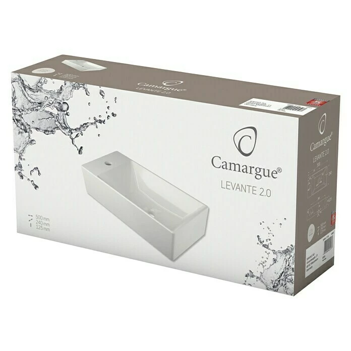 BAUHAUS Camargue Aufsatzwaschbecken Levante 2.0 50 X 24 Cm, Ohne Spezialglasur, Links, Ohne Überlauf, Weiß 4 BAUHAUS Camargue Aufsatzwaschbecken Levante 2.0 50 X 24 Cm, Ohne Spezialglasur, Links, Ohne Überlauf, Weiß – Bild 2