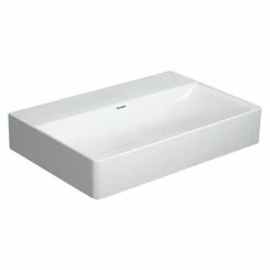 BAUHAUS Duravit DuraSquare Waschtisch Compact 60 X 40 Cm, Mit Schmutzabweisender Glasur, Hahnloch: Ohne, Ohne Überlauf, Weiß, Geschliffen