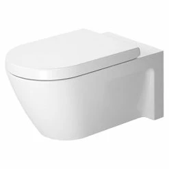 BAUHAUS Duravit Starck 2 Wand-WC Typ 2 Mit Spülrand, Ohne Spezialglasur, Spülform: Tief, WC Abgang: Waagerecht, Weiß