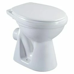 BAUHAUS Camargue Arles Stand-WC Mit Spülrand, Ohne Spezialglasur, Spülform: Tief, WC Abgang: Waagerecht, Weiß