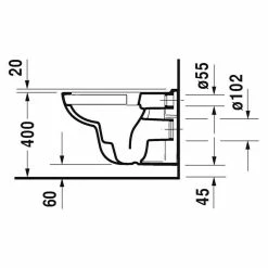 BAUHAUS Duravit D-Code Wand-WC Spülrandlos, Mit Antibakterieller Glasur, Spülform: Tief, WC Abgang: Waagerecht, Weiß -Bauhaus Geschäft 12 3673