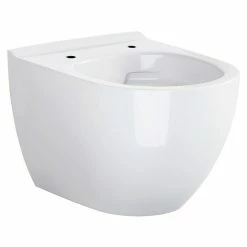 BAUHAUS Camargue San Francisco Wand-WC Spülrandlos, Ohne Spezialglasur, Spülform: Tief, WC Abgang: Waagerecht, Weiß