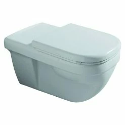 BAUHAUS Geberit Renova Nr. 1 Comfort Wand-WC Mit Spülrand, Ohne Spezialglasur, Spülform: Flach, WC Abgang: Waagerecht, Weiß