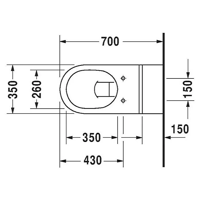 BAUHAUS Duravit Architec Wand-WC Mit Spülrand, Ohne Spezialglasur, Spülform: Tief, WC Abgang: Waagerecht, Weiß 4 BAUHAUS Duravit Architec Wand-WC Mit Spülrand, Ohne Spezialglasur, Spülform: Tief, WC Abgang: Waagerecht, Weiß – Bild 2