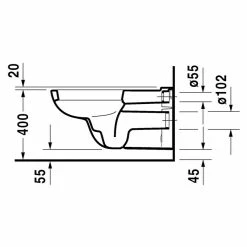 BAUHAUS Duravit D-Code Wand-WC Vital Mit Spülrand, Mit Antibakterieller Glasur, Spülform: Tief, WC Abgang: Waagerecht, Weiß -Bauhaus Geschäft 12 3866