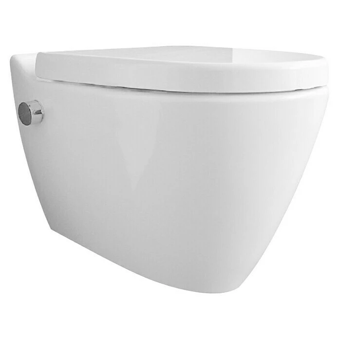 BAUHAUS Wand-Dusch-WC Mineral Spülrandlos, Ohne Spezialglasur, Spülform: Tief, WC Abgang: Waagerecht, Weiß 3 BAUHAUS Wand-Dusch-WC Mineral Spülrandlos, Ohne Spezialglasur, Spülform: Tief, WC Abgang: Waagerecht, Weiß
